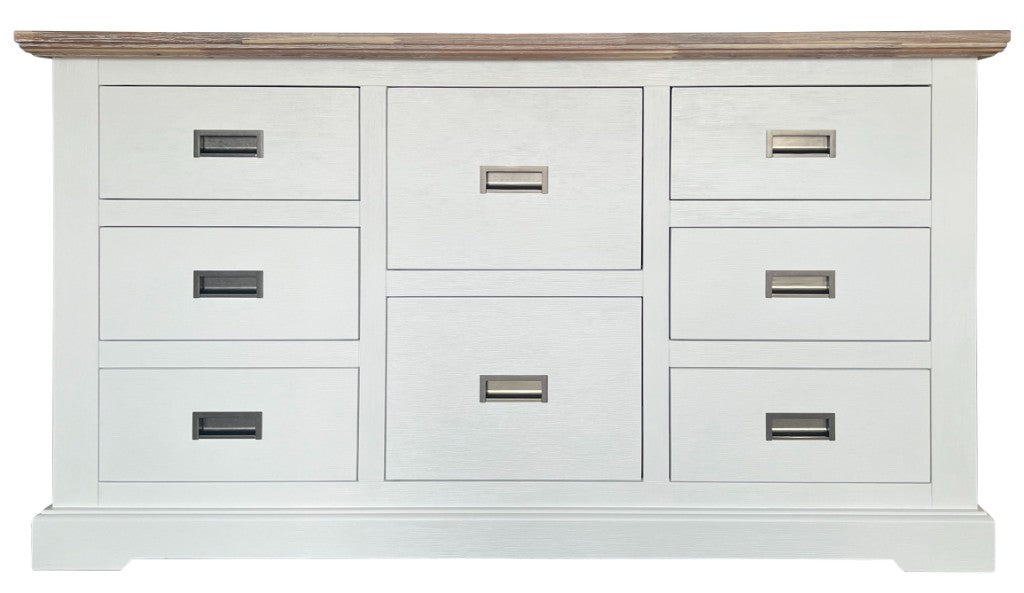 Folks 1.50m 6 Drawer Dresser - White Wash