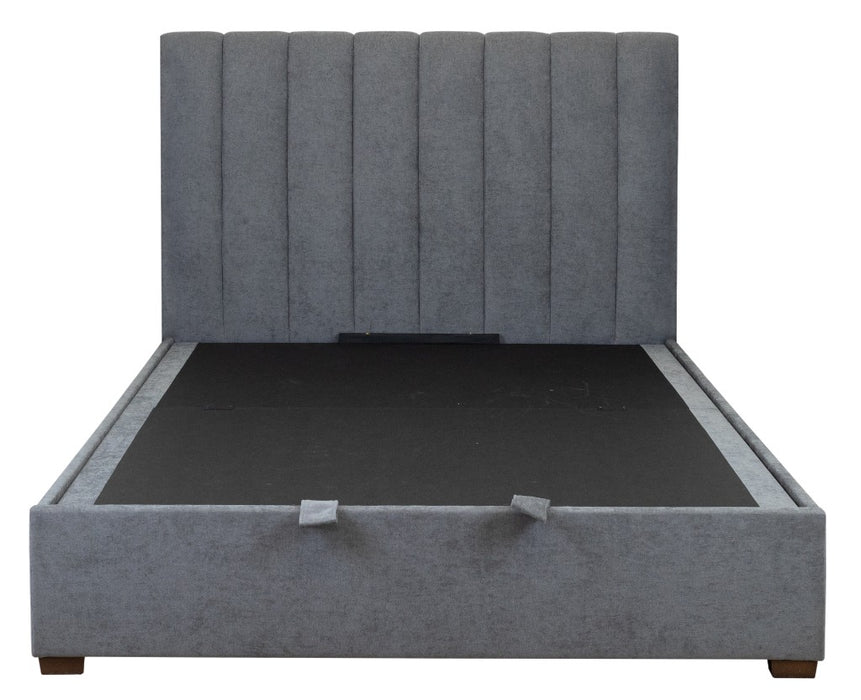 Homer Queen Gas Lift Storage Bed Frame Grey