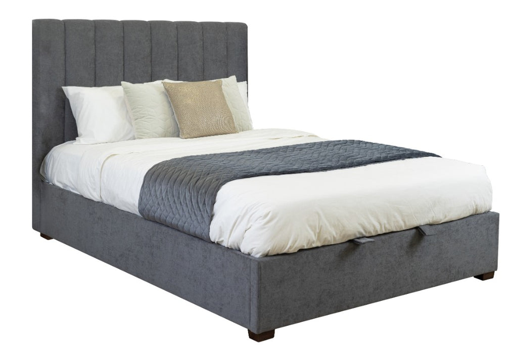 Homer Queen Gas Lift Storage Bed Frame Grey