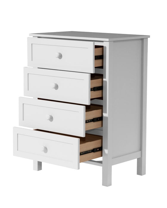 Jesse 4 Drawer Tallboy, White