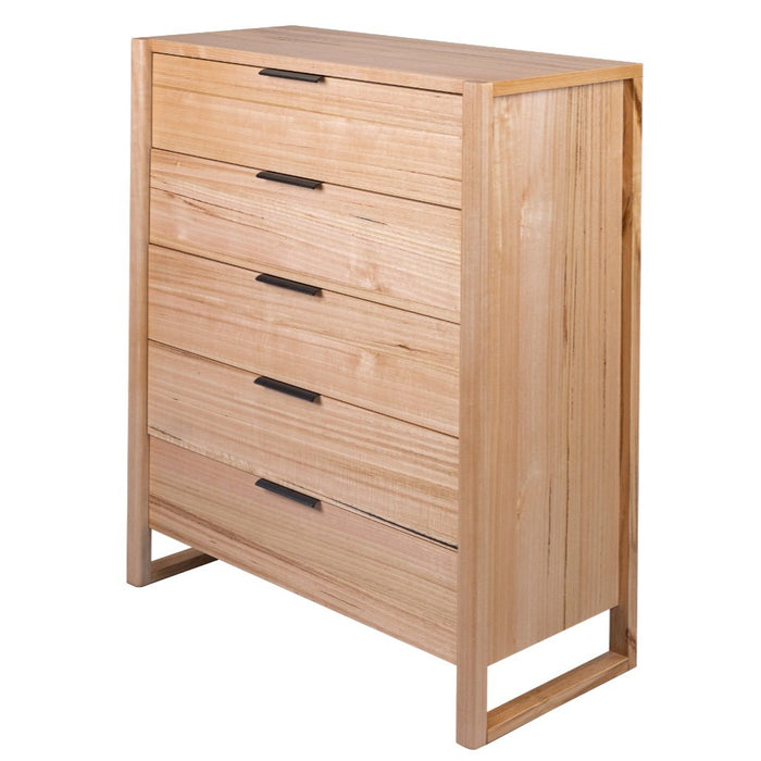 Perisher 90cm 5 Drawer Tallboy - Messmate Wood