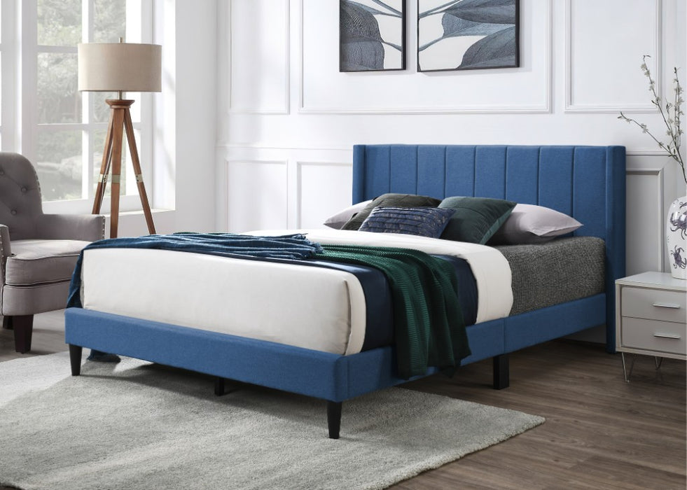 Samson Upholstered Double Bed Frame, Blue