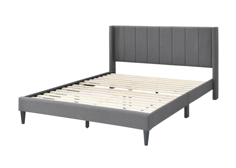 Samson Upholstered Queen Bed Frame, Charcoal