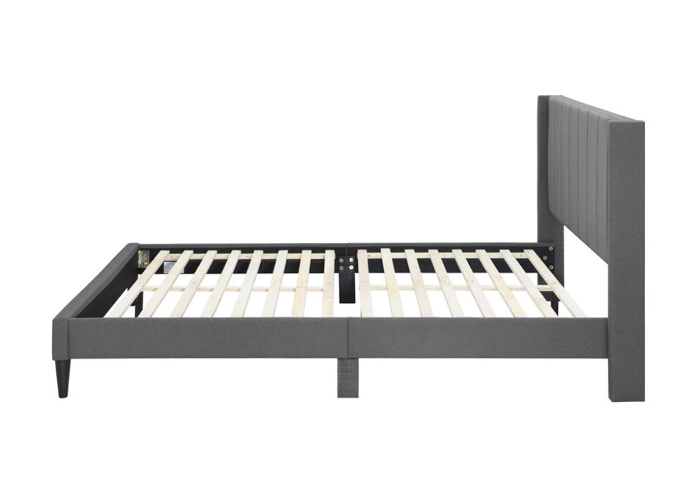 Samson Upholstered Queen Bed Frame, Charcoal
