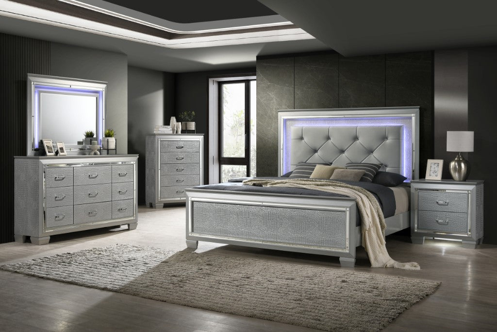 Ronica Luxury Silver King Bed