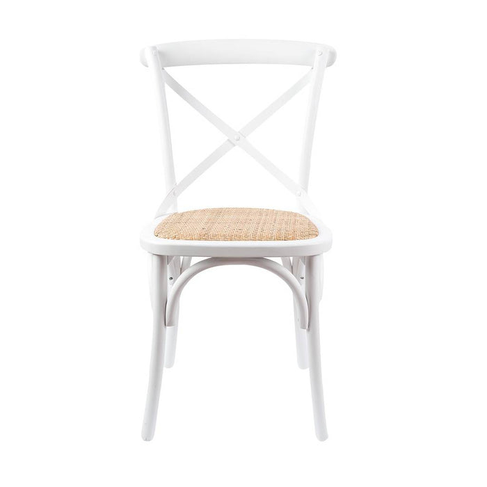Casta Birch Timber Cross Back Chair, White
