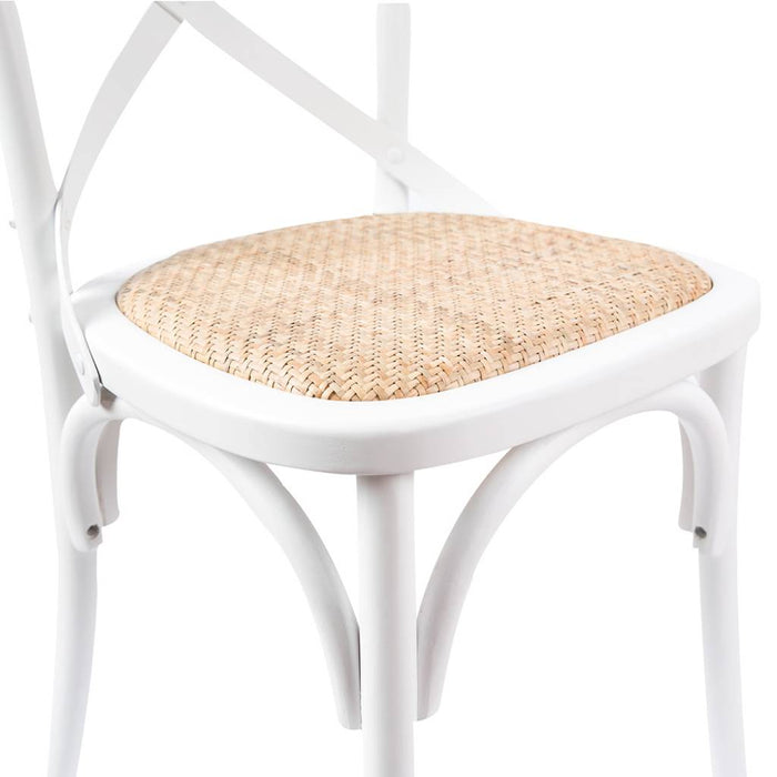 Casta Birch Timber Cross Back Chair, White