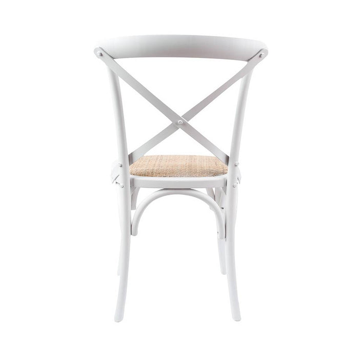 Casta Birch Timber Cross Back Chair, White