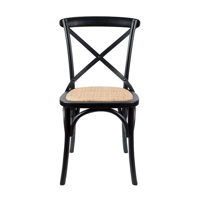 Casta  Birch Wood Cross Back Chairs, Black