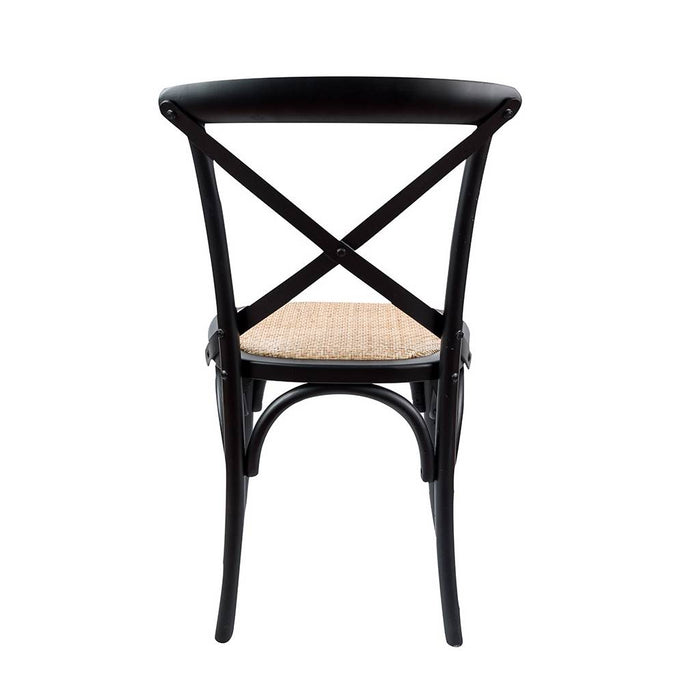 Casta  Birch Wood Cross Back Chairs, Black