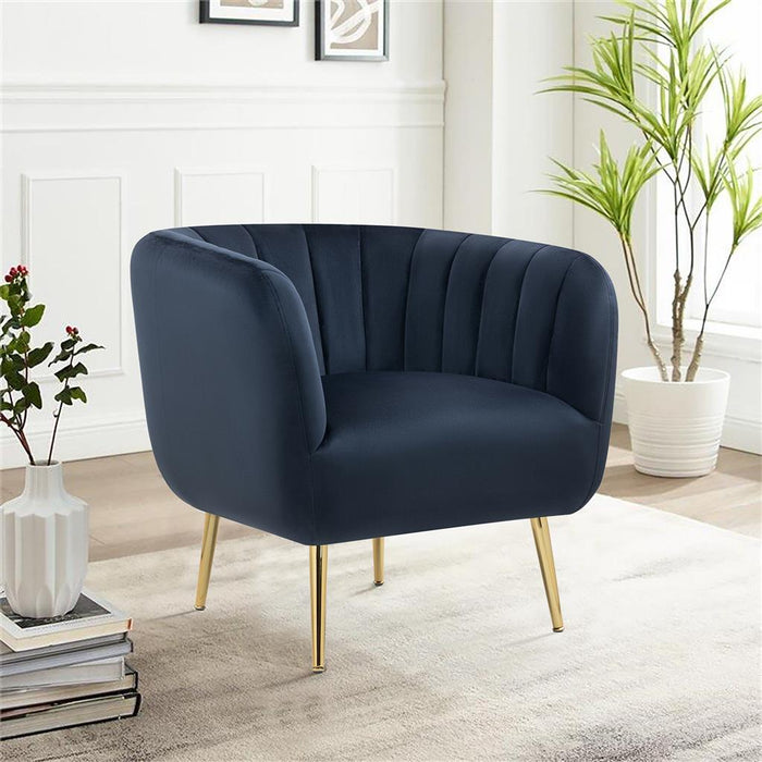Cecil Velvet Navy Accent Tub Chair