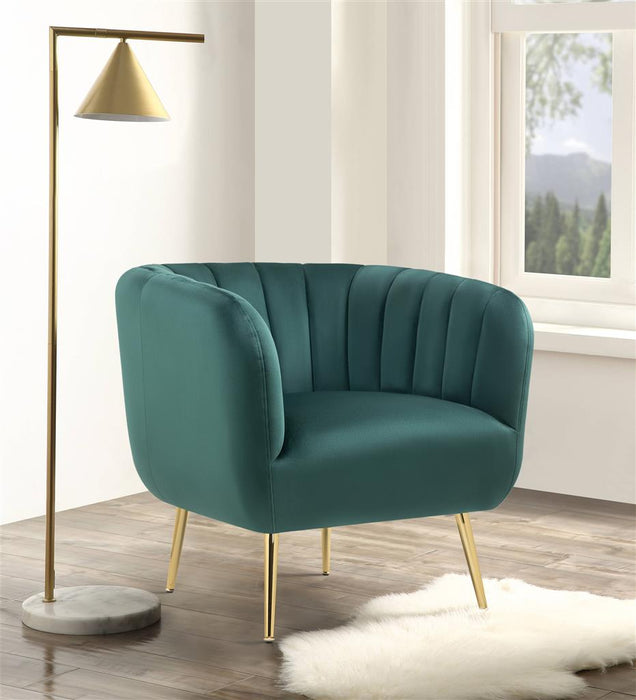 Cecil Velvet Green Accent Tub Chair