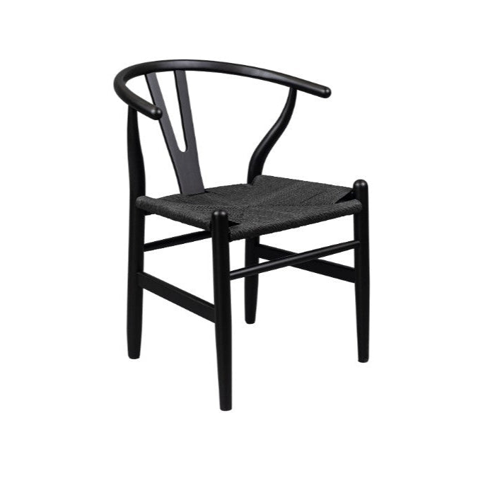 Ella Wishbone Chair, Black