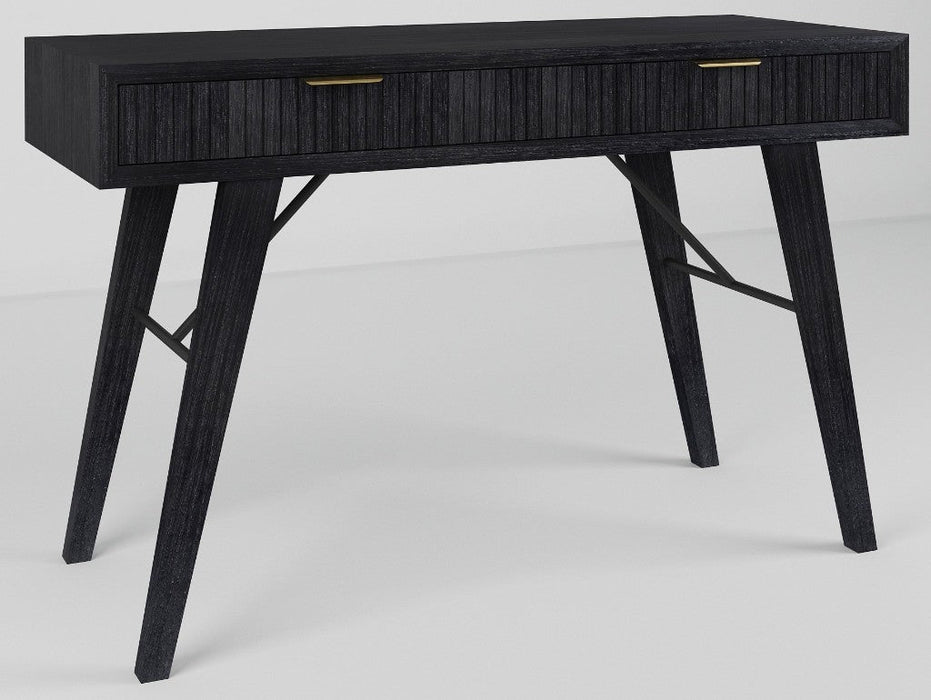 Ella Black 2 Drawer Desk, 120cm