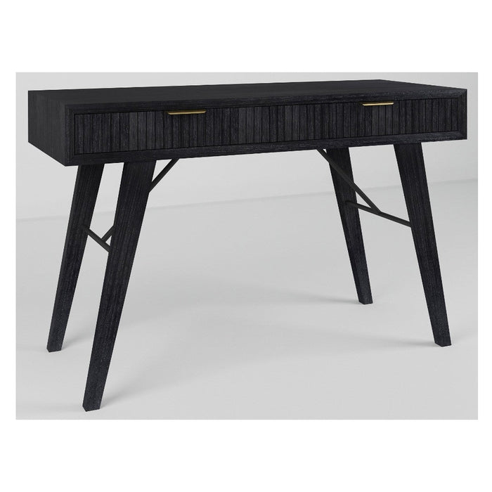 Ella Black 2 Drawer Desk, 120cm