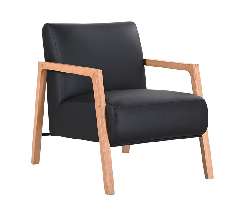 Mason Black Full Leather Arm Chair