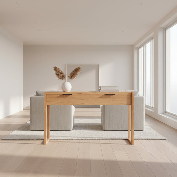 Perita 1.4m Console Hallway Table - Messmate Wood