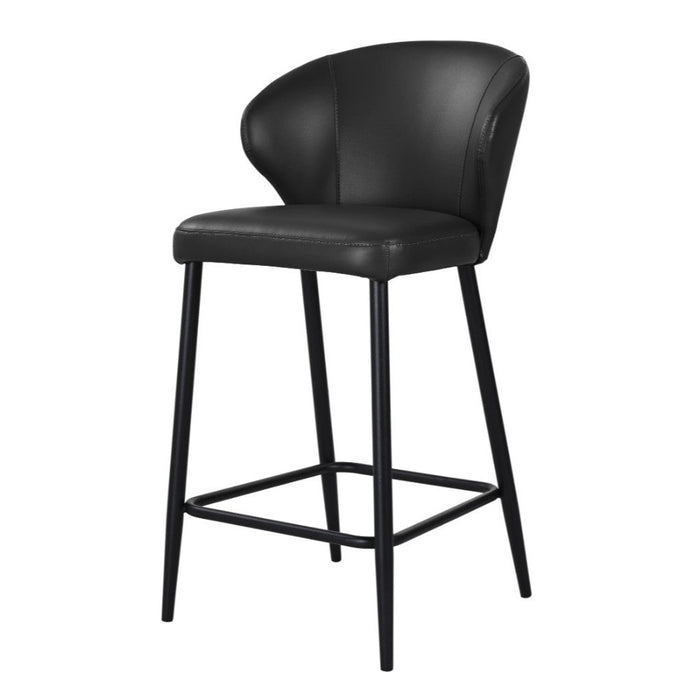 Black Madila PU Leather Bar Chair