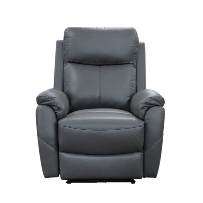 Oran 3 +1 +1 Seater Electric Recliner Leather Lounge, Gunmetal