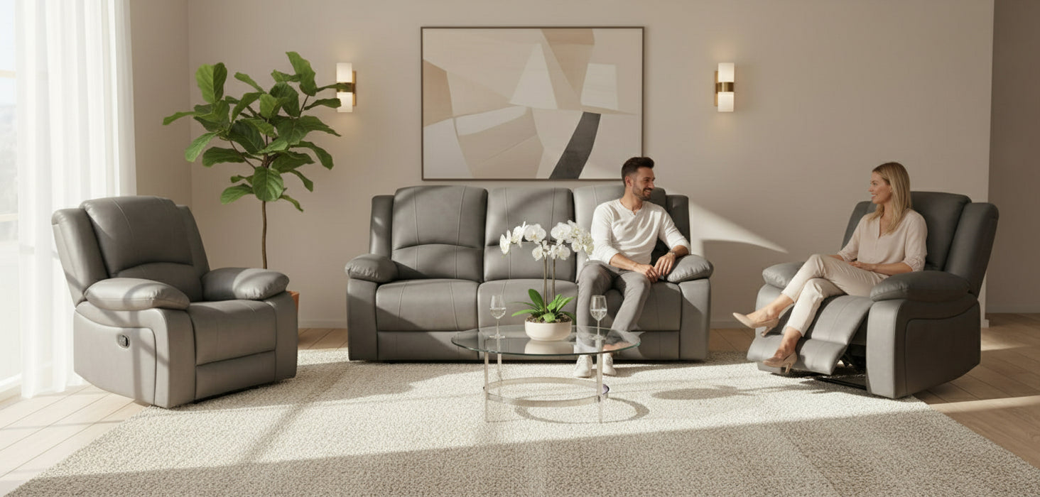 Cava 5 Seater Manual Recliner Sofa Set
