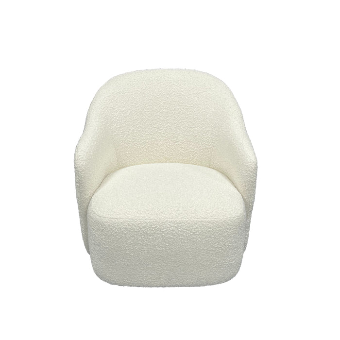 Makati Boucle Swivel Arm Chair White