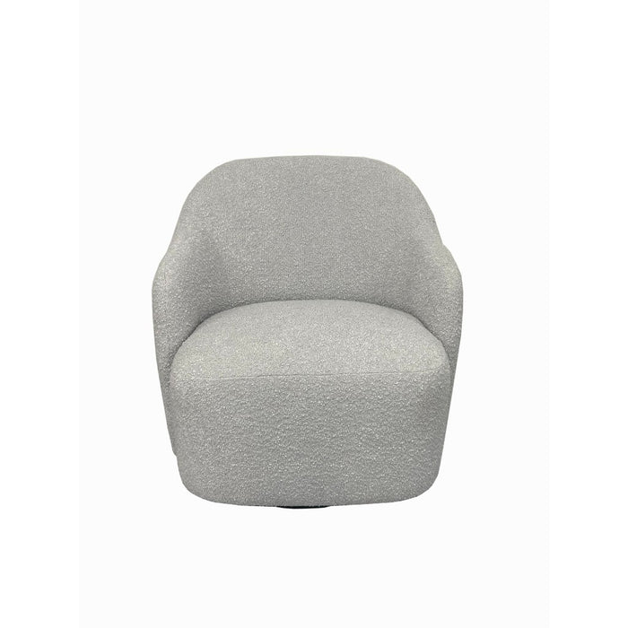 Makati Boucle Swivel Arm Chair Light Grey