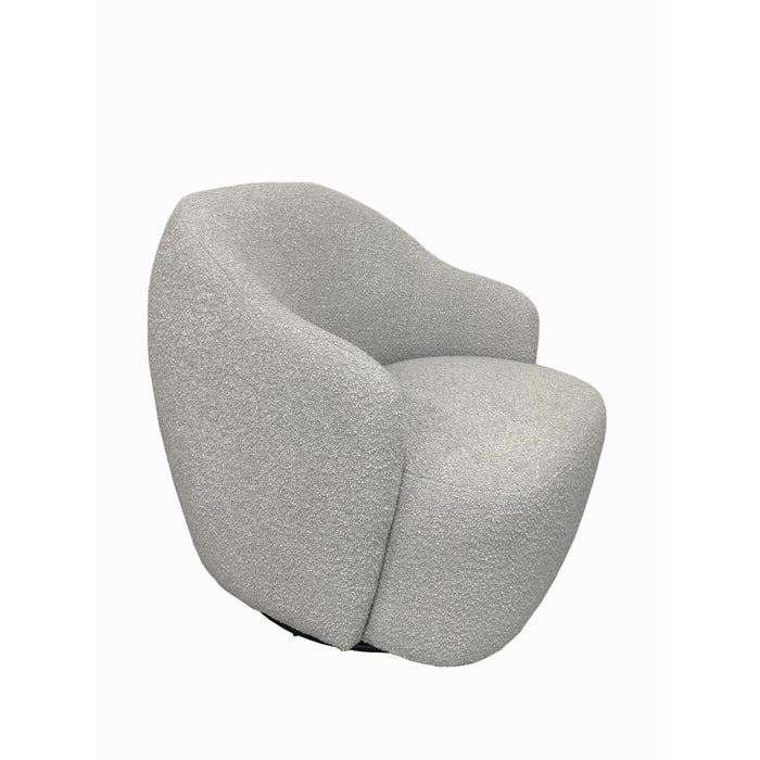 Makati Boucle Swivel Arm Chair Light Grey