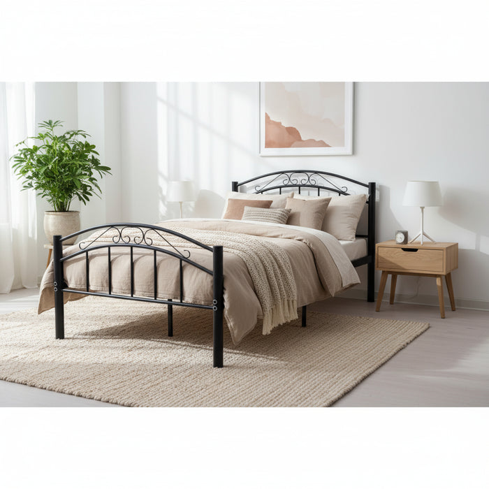 Cleveland King Single Metal Bed Frame - Black