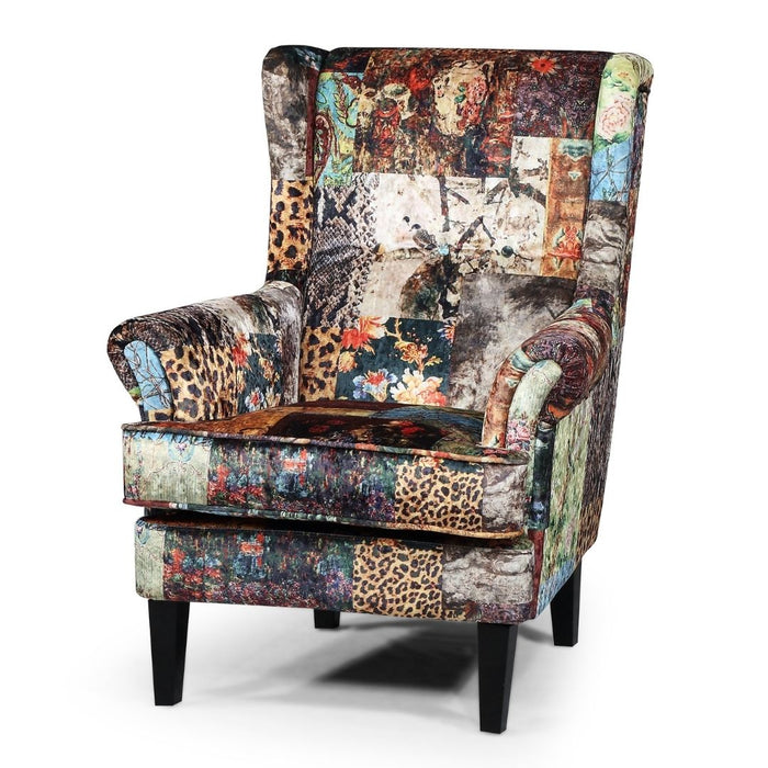 Bliss Armchair Digital Velvet Print Patchwork