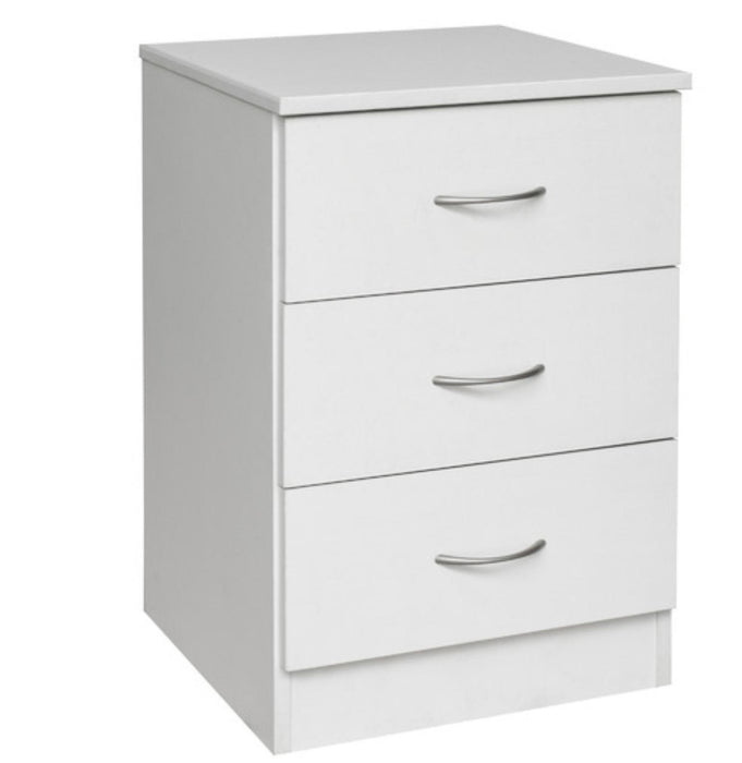 Mission 3 Drawer Bedside Table, White