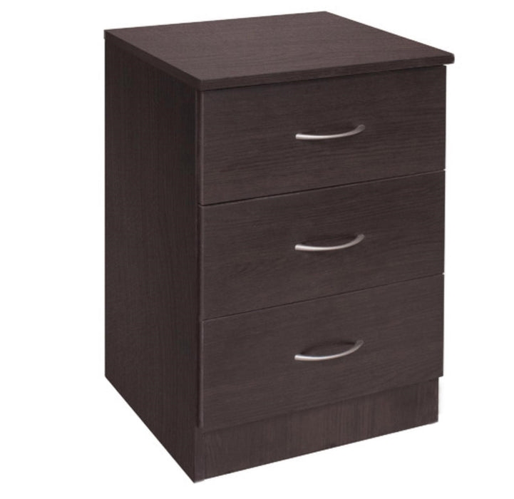 Mission 3 Drawer Bedside Table - Walnut