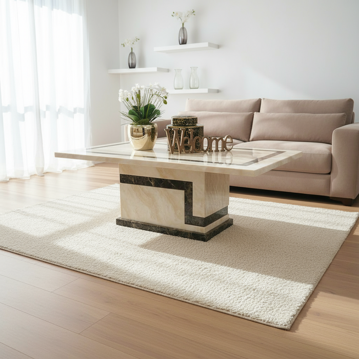 Dalton 1.2m Marble Coffee Table - Beige
