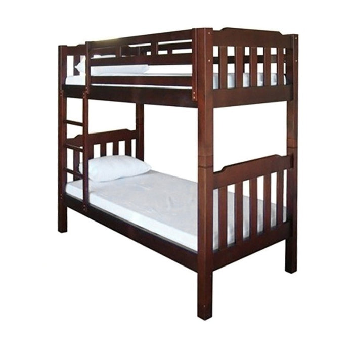 Walnut Single Over Single Bunk Bed