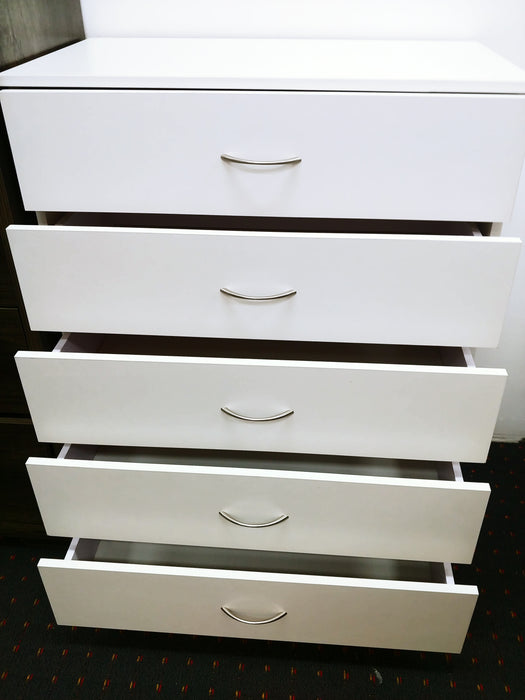White Mason 5 Drawers Tallboy