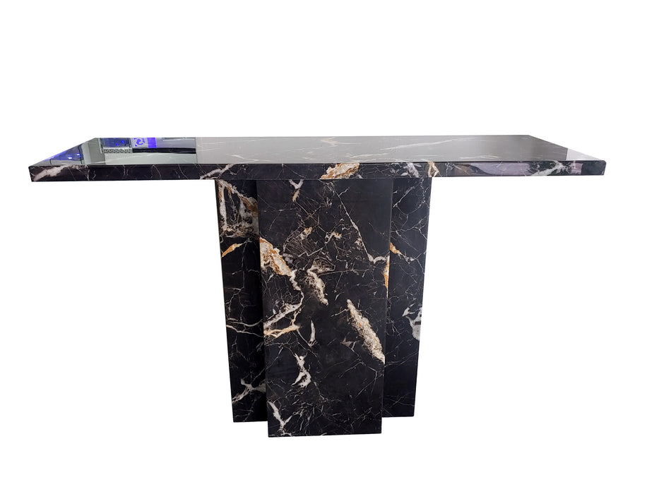 Carmela 1.3m Marble Console Table - Espresso Black