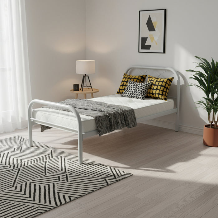 White Mabelle Metal Bed Frame