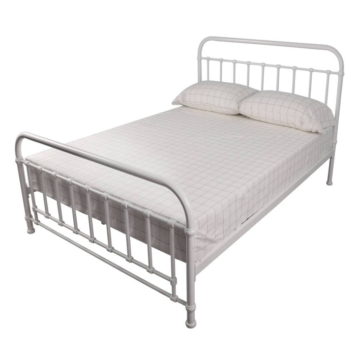 White Akira King Single Metal Bed