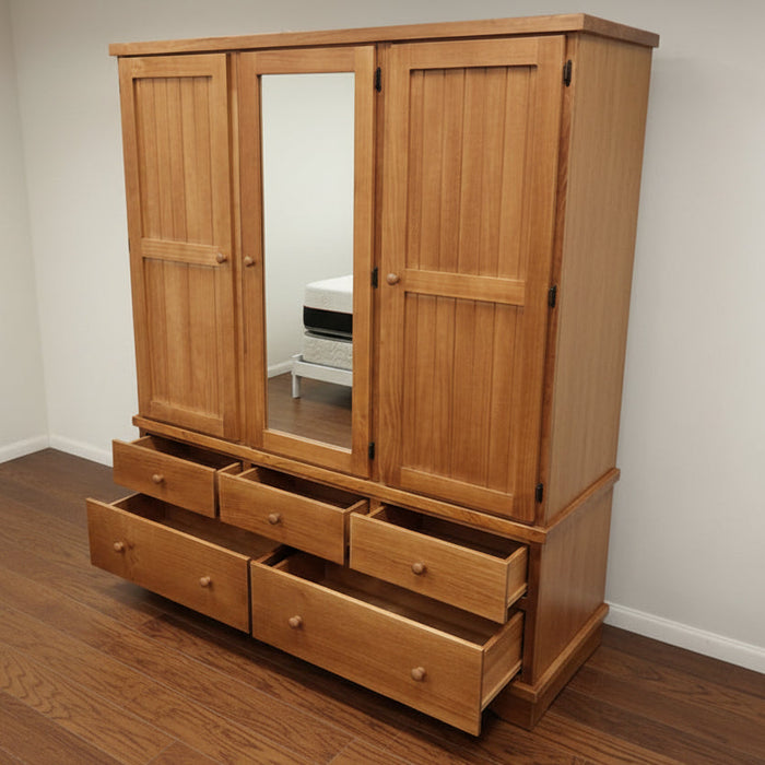 Large 3 Door Timber Robe 182cm