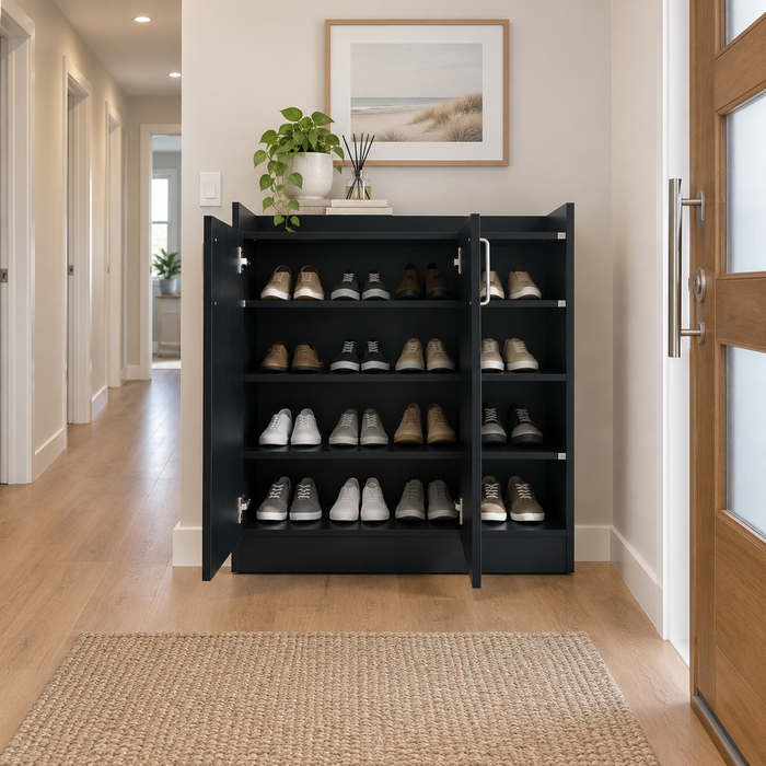 Remo Shoe Cabinet Black FULLY ASSEMBLED