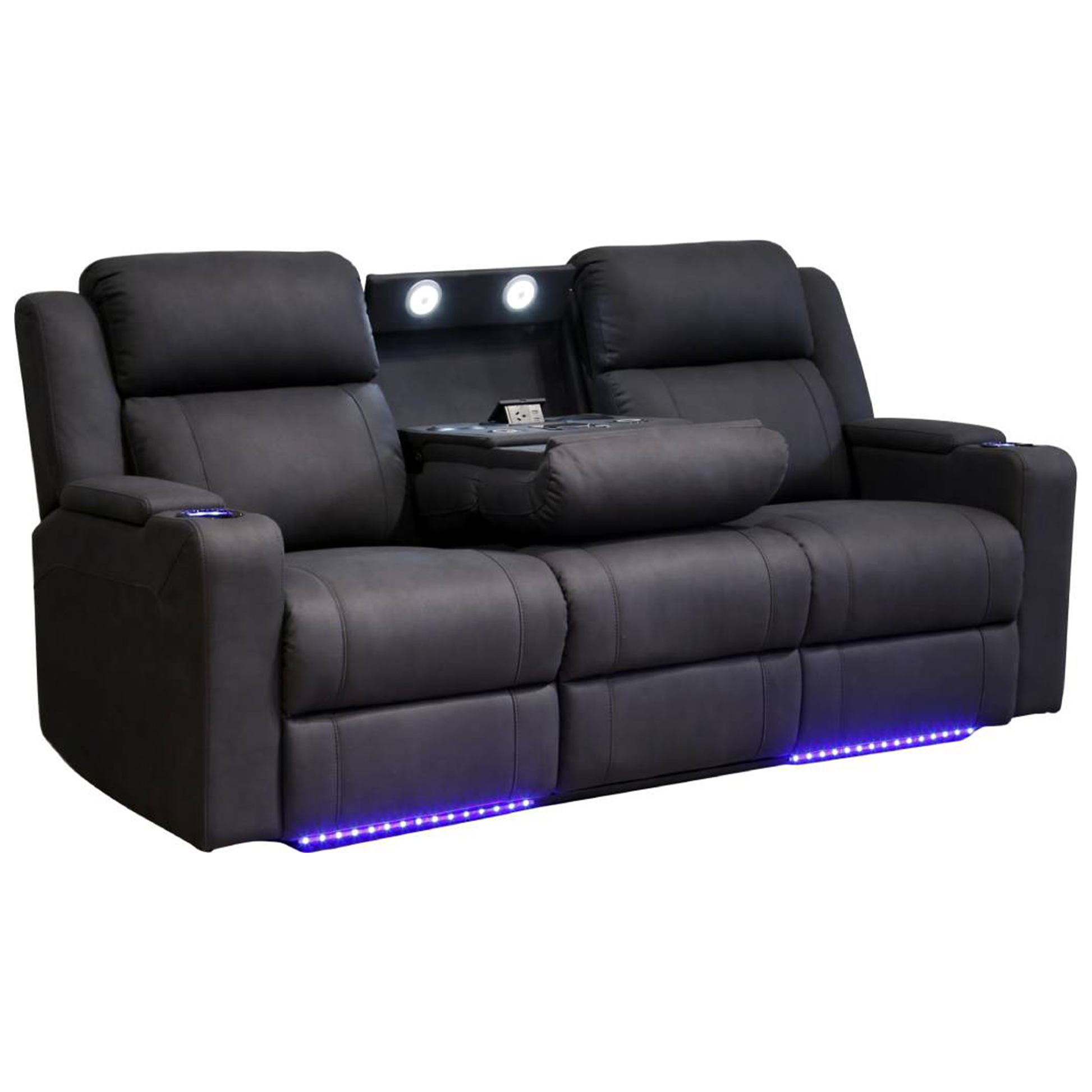 3 seater recliner with cup online holder