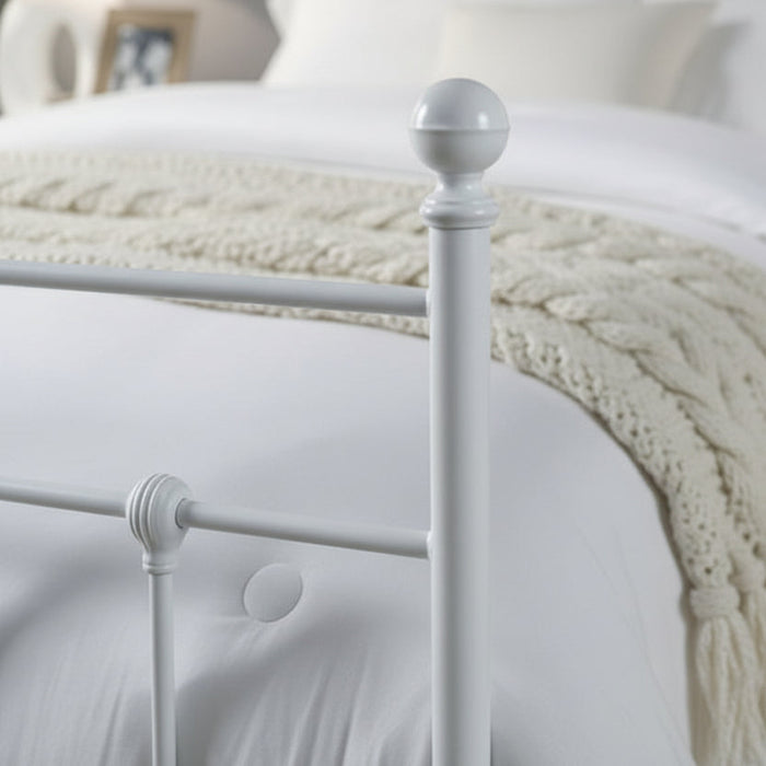Cremorne Steel Bed Frame, White Queen & King Size