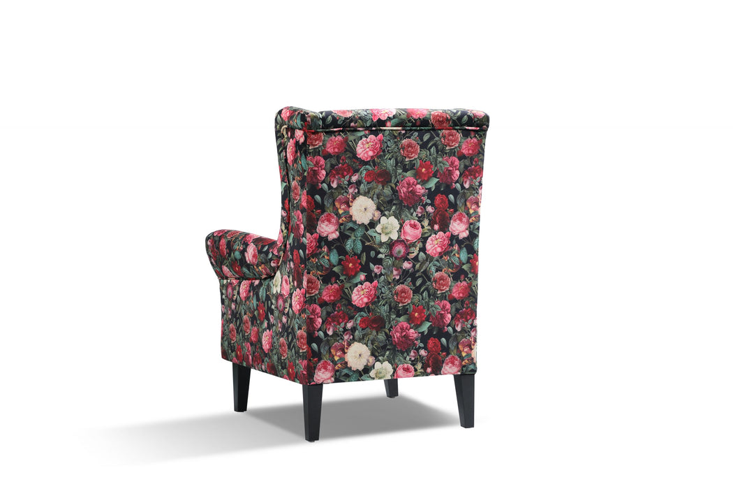 Chelsea Accent Chair, Floral Velvet