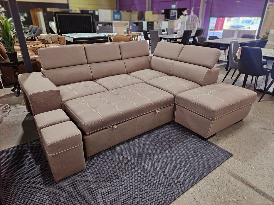 *Portland 5 Seater Fabric Sofa Bed with Ottoman Storage