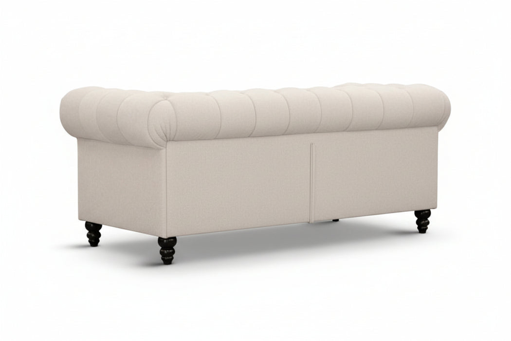 Chesterfield 3 + 2 Seater Lounge in fabric Beige