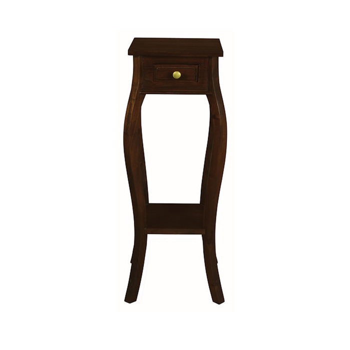 Queen Ann 1 Drawer Cabriol Leg Plant Stand, Mahogany