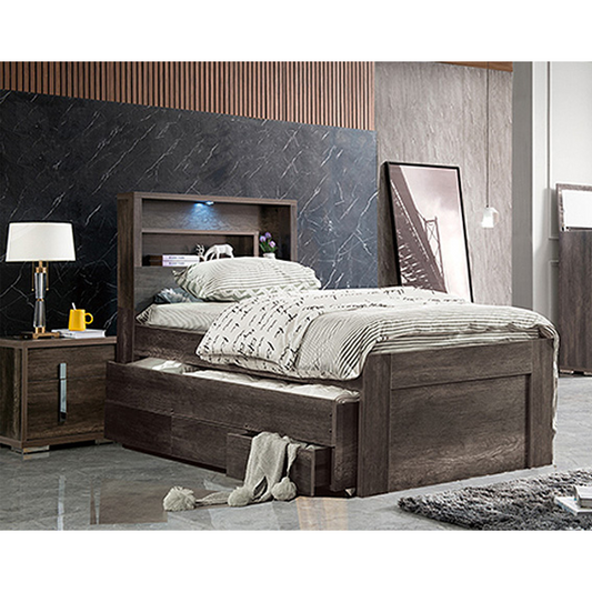 Captiva  Bed Storage Bed with Led Light in Charcoal