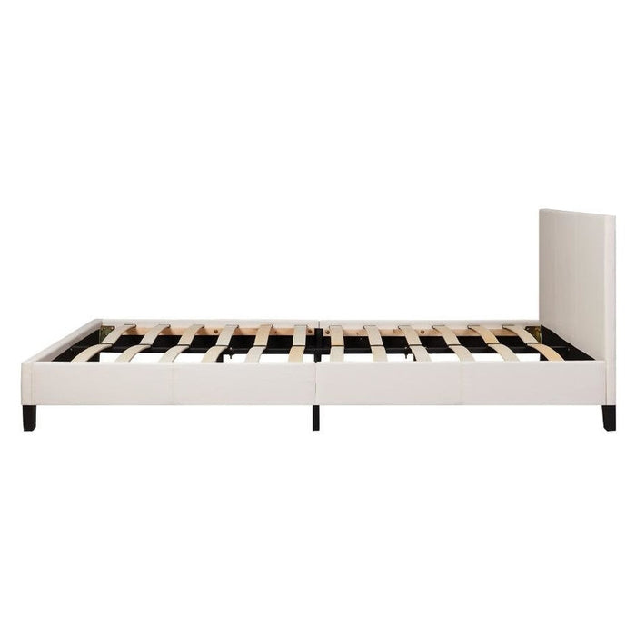 Monica White Faux Leather Double Bed Frame