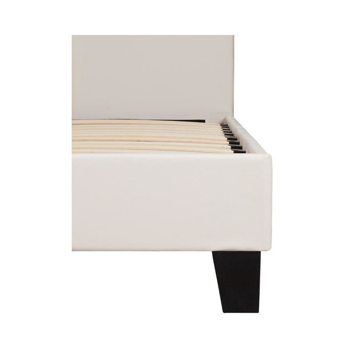 Monica White Faux Leather Double Bed Frame