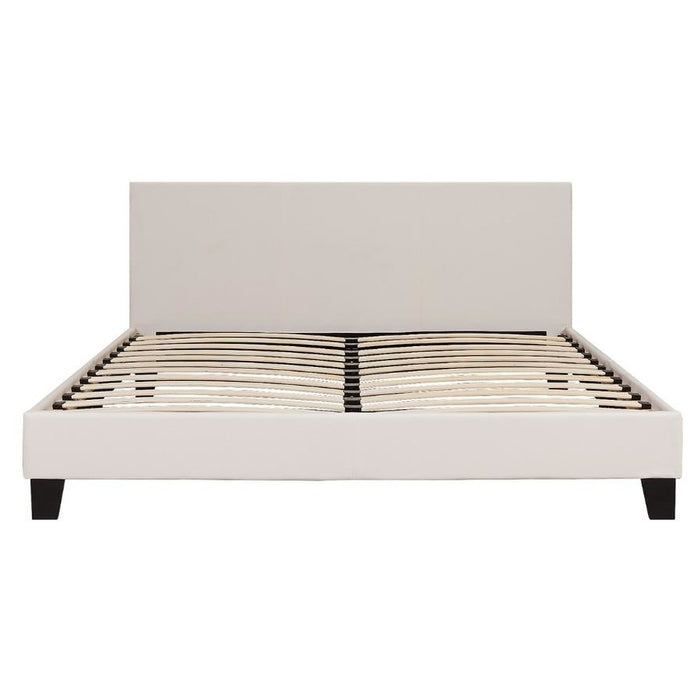 Monica White Faux Leather Double Bed Frame
