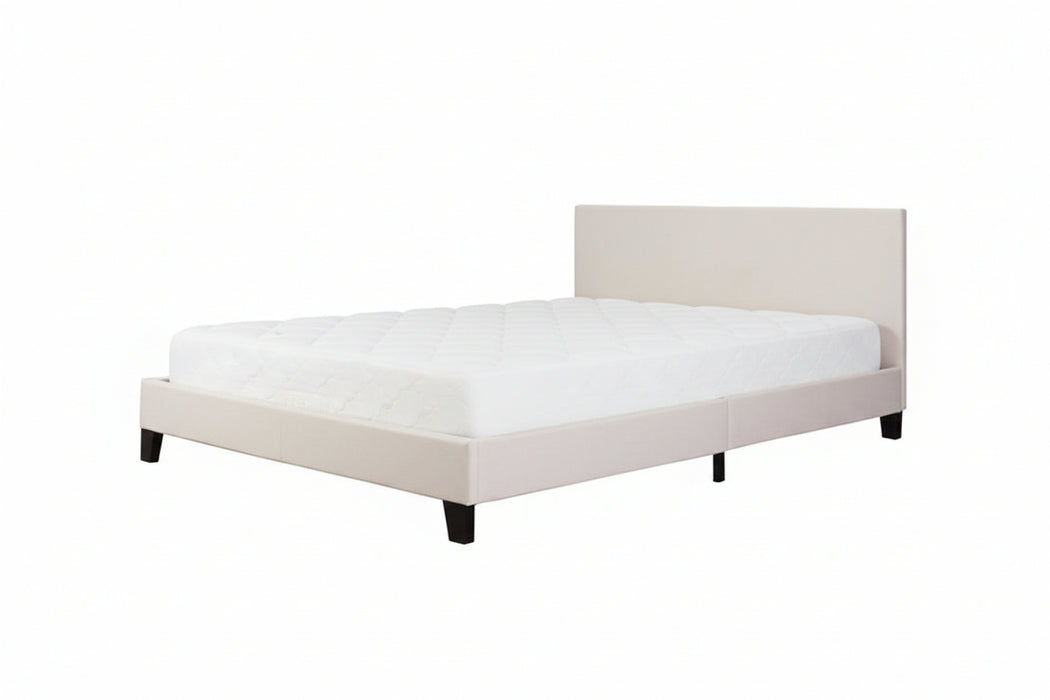 Monica White Faux Leather Double Bed Frame